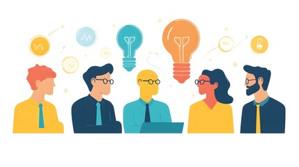 Diverse Group of Professionals Brainstorming Ideas Together