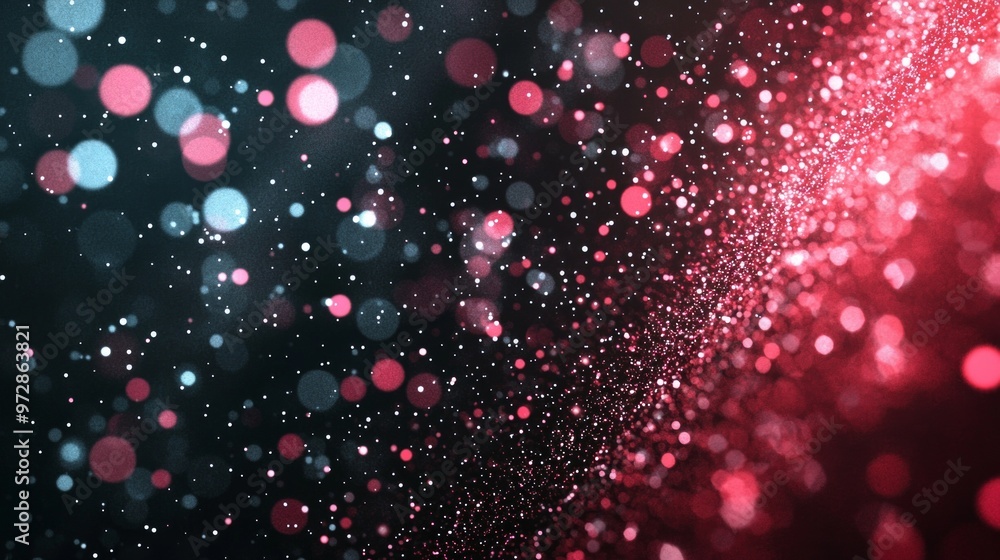 Poster mesmerizing array of red particles shimmers beautifully, creating a dynamic atmosphere filled with e