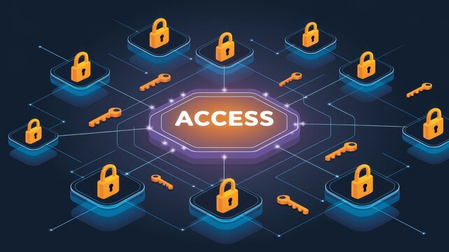 Cybersecurity Network Access Illustration