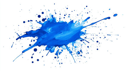 Abstract blue watercolor splash on a white background.