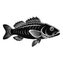Wrasse Black Vector silhouette