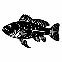 Wrasse Black Vector silhouette