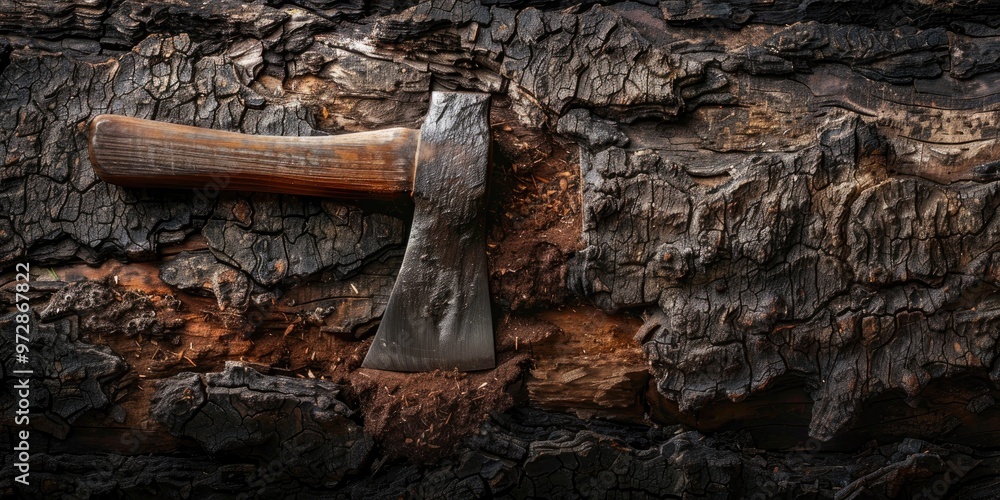 Poster axe integrated within a timber block