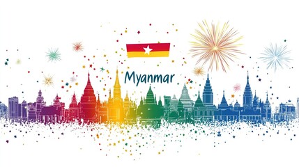 Myanmar Independence Day. Vector Illustration. January 4th