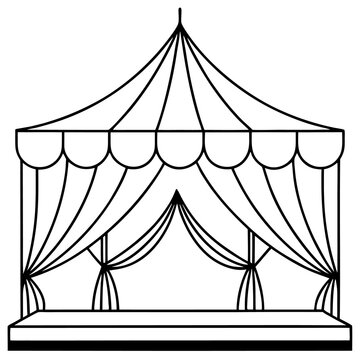 recommend clip art: circus stage outline coloring book page line art drawing