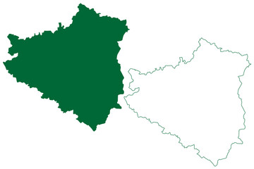 Gurdaspur district (Punjab State, Republic of India) map vector illustration, scribble sketch Gurdaspur map