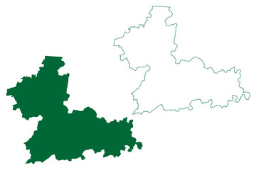 Hanumangarh district (Rajasthan State, Republic of India) map vector illustration, scribble sketch Hanumangarh map