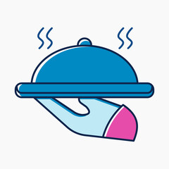 Colorful Serving Tray Icon Representing Catering or Hospitality