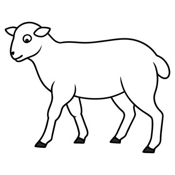 recommend clip art: Line art sheep vector, line cut sheep, silhouette vector illustration. sheep line art silhouette sketch black and white
