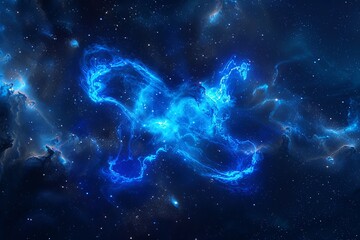 Zodiac sign libra in space nebula background