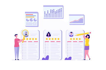 Employee Performance Evaluation Concept: Focuses on appraisal or annual review for goals achievement and assessment.