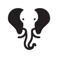 Minimalist elephant logo with white background