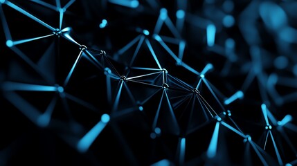 Intricate blue network design showcasing futuristic connections and geometric patterns, perfect for technology and abstract themes.