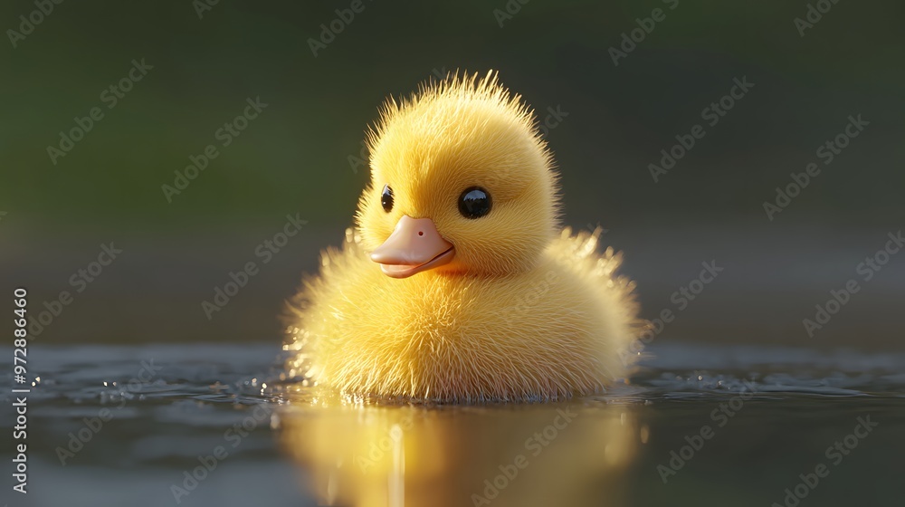 Poster 13. **sweet 3d depiction of a little duckling with soft down feathers and tiny beak