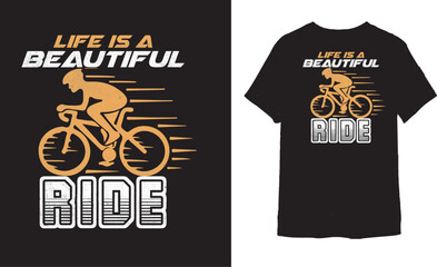 life is a beautiful ride t-shirt design. Famous quotes print t-shirt design.