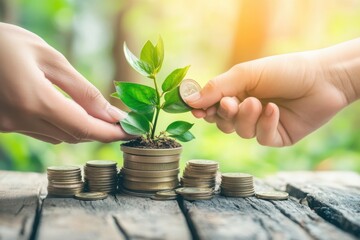 Advisor and Gen Z client reviewing eco-conscious investment portfolios â€“ Reflecting sustainability and values-driven financial guidance, digital finance, Gen Z empowerment