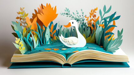 Pop-Up Fairy Tale Book with The ugly duckling