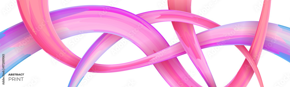 Poster modern fluidity horizontal banner. abstract wavy 3d liquid shapes on white background. art fluid abs