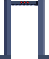 Security gate limiting access with a red light on top, isolated on white background