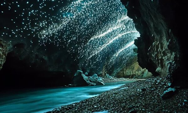 Glowworm Cave in New Zealand