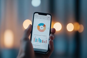 Close-up of a spending analysis app showing simplified categories for budgeting â€“ Gen Z client tracking daily expenses with ease, promoting financial literacy and responsibility, digital finance