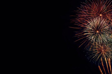 Fireworks Display Against a Black Night Sky