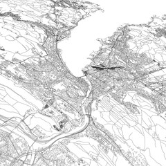 Naklejka premium 3D illustration of city and urban in Lucerne Switzerland 