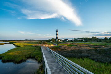 Bodie Island Lighthouse at sunset, Outer Banks, North Carolina