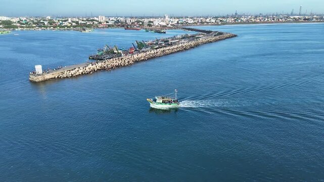 Boat Entry Into Harbor
