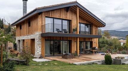 Suburban luxury house in middle of nature