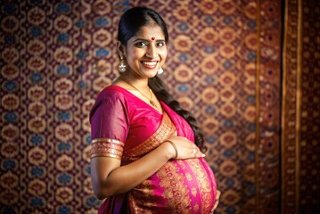 Fototapeta premium portrait of a smiling pregnant woman