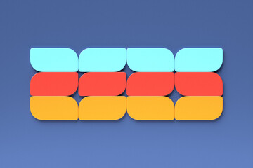 2025 new year card with 3d realistic year number on colorful  background. 3D illustration. Volumetric figures 2025 at an angle, space for text for New Year's greetings, New Year's corporate banner