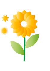 Vector image sunflower plant image with star