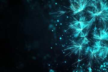 Blue Sparkler Fireworks Against a Black Background