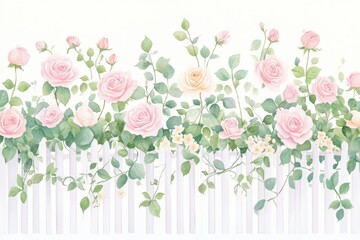 A beautiful arrangement of delicate pink roses and greenery against a soft background, perfect for floral designs and decorations.