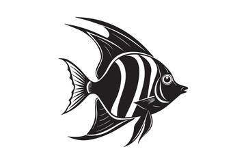 Angelfish  silhouette vector illustration, Angelfish  silhouette vector , Angelfish  silhouette PNG 