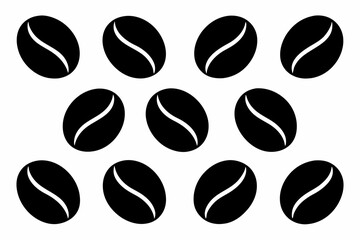 Coffee bean icon set, Caffeine vector symbol isolated on white background
