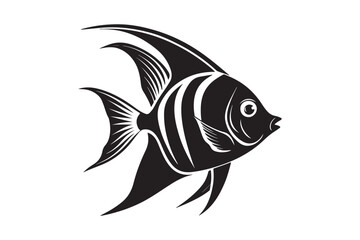 Angelfish  silhouette vector illustration, Angelfish  silhouette vector , Angelfish  silhouette PNG 