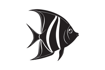 Angelfish  silhouette vector illustration, Angelfish  silhouette vector , Angelfish  silhouette PNG 