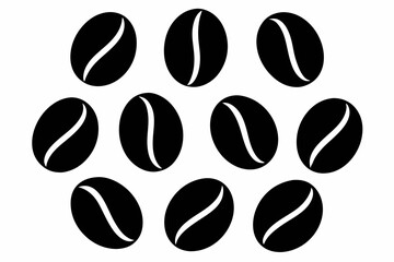 Coffee bean icon set, Caffeine vector symbol isolated on white background

