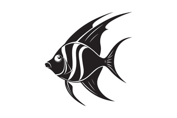 Angelfish  silhouette vector illustration, Angelfish  silhouette vector , Angelfish  silhouette PNG 