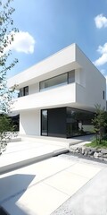 Modern White House Exterior With Minimalist Design
