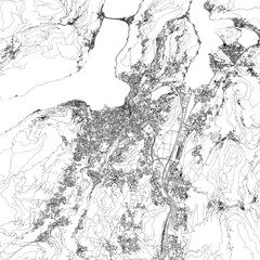 3D illustration of city and urban in Lugano Switzerland