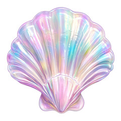 PNG  Holographic seashell illustration digital art.