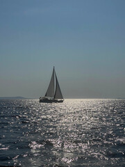 sailboat at sunset
