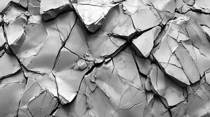 Cracked and textured surface of a grey rock