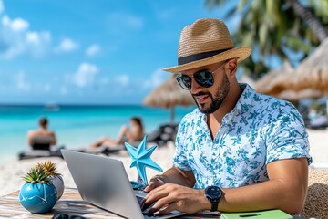 A travel planner managing vacation resources, using time management to ensure an efficient itinerary that balances fun and relaxation