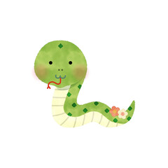 蛇の水彩風ベクターイラスト