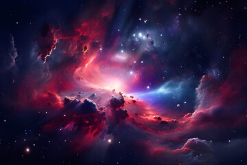 Fototapeta premium Colorful space galaxy cloud nebula. Stary night cosmos. Universe science astronomy. Supernova background wallpaper 