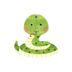 蛇の水彩風ベクターイラスト